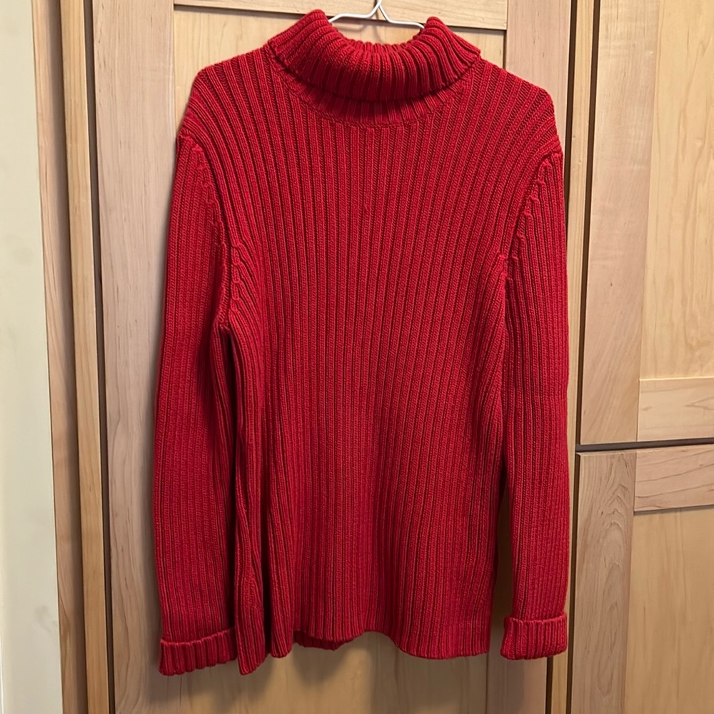 Lands' End Red Turtleneck Sweater